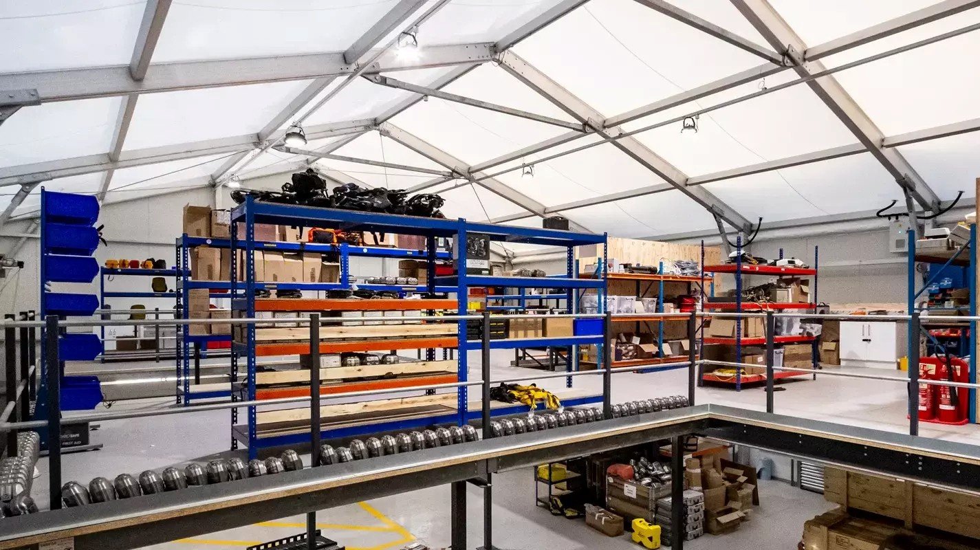 structure metallo textile atelier fabrication stockage logistique